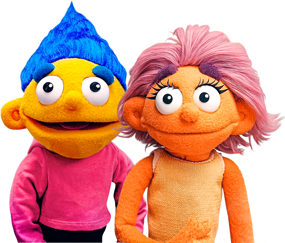 Mario y Veta personajes BBVA kids